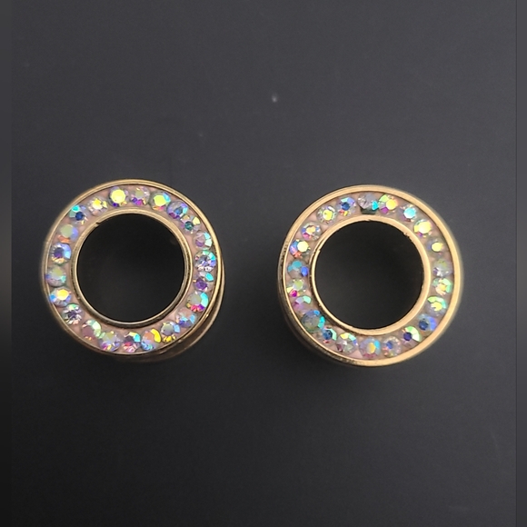 00 Plugs Gold with Gems - Picture 2 of 3